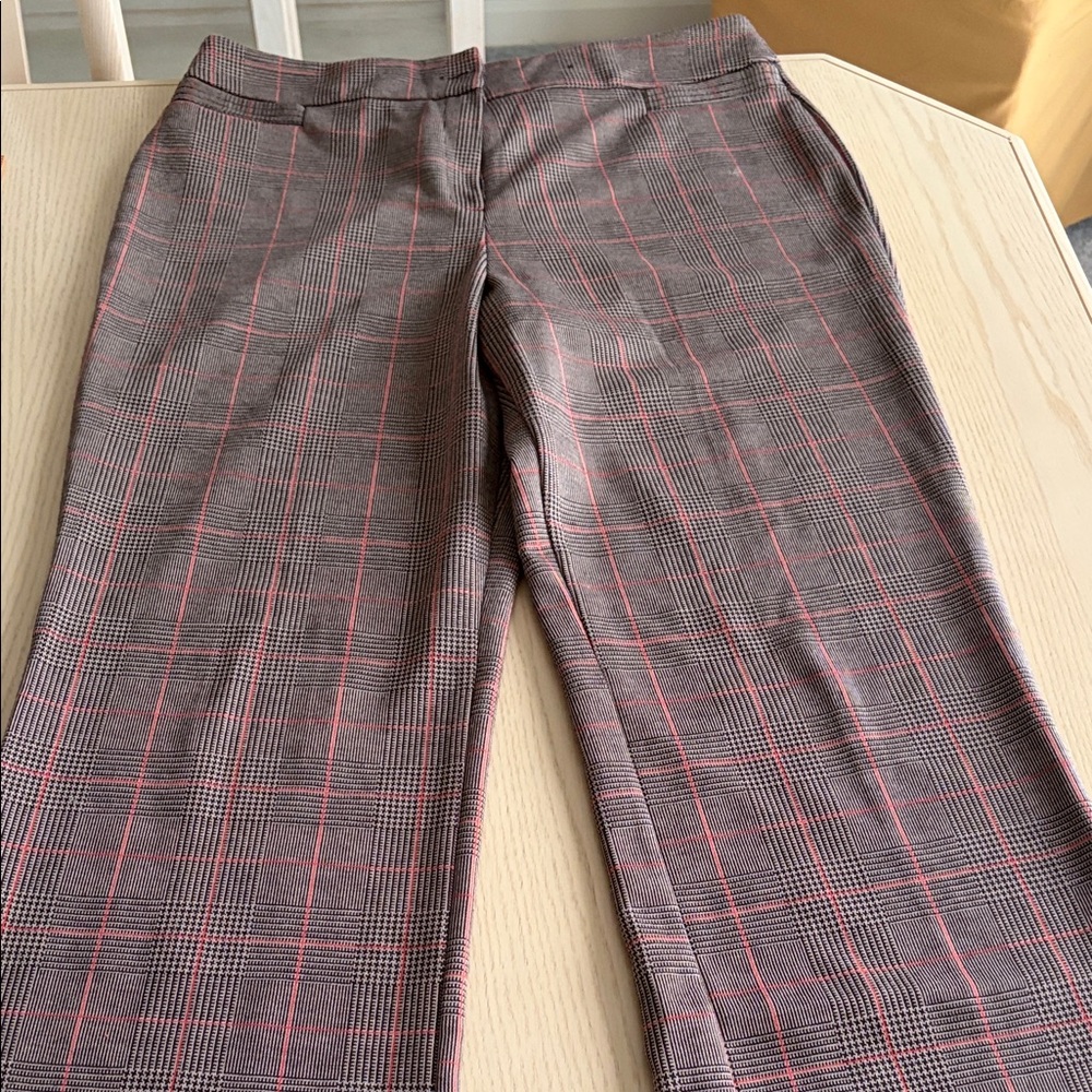 New York & Company Plaid Pants - Gray and Red